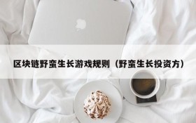 区块链野蛮生长游戏规则(野蛮生长投资方)
