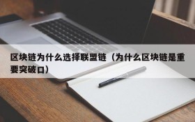区块链为什么选择联盟链(为什么区块链是重要突破口)