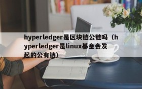 hyperledger是区块链公链吗（hyperledger是linux基金会发起的公有链）